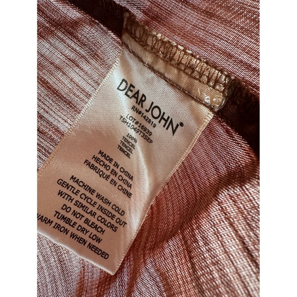 Dear John Women XL Terracotta Brown Tencel V-Neck Sleeveless Top - Picture 3 of 5